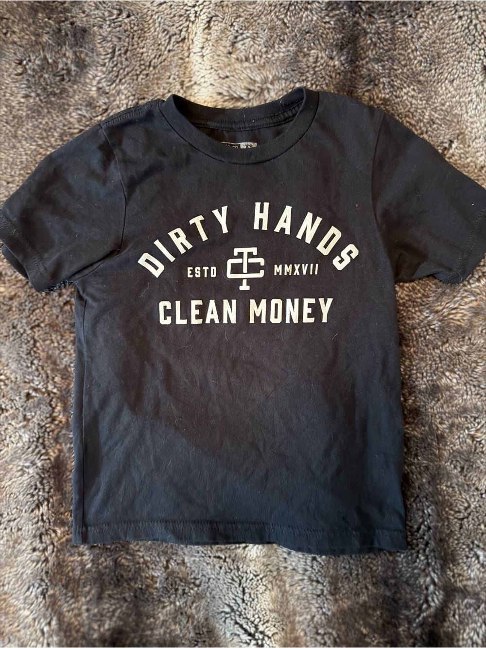 Dirty Hands Clean Money Black Kids Graphic Tee